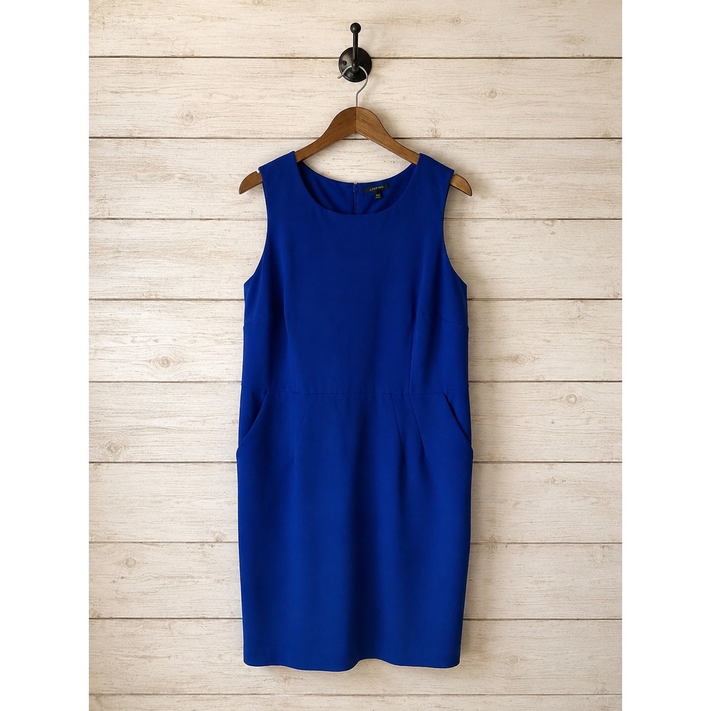 Lands' End Classic Structured Dress w/Pockets, Zip Back, Princess Seams Size 20